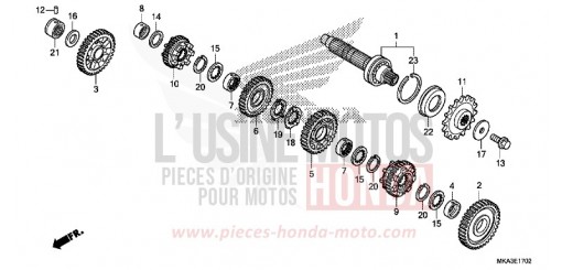 TRANSMISSION (COUNTERSHAFT) (NC750XD) NC750XDJ de 2018